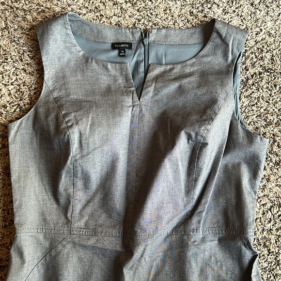 Talbots Gray Sleeveless Sheath Dress Size 14 - Picture 6 of 9